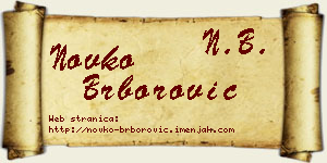 Novko Brborović vizit kartica
